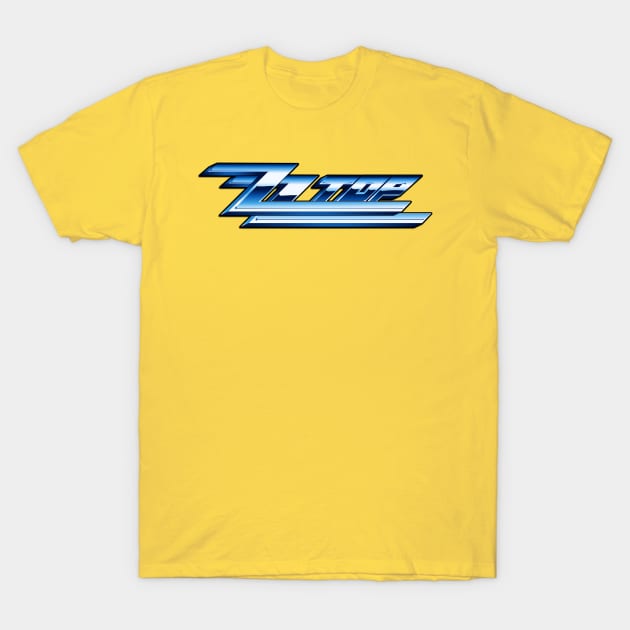 ZZ TOP Logo Blue T-Shirt by Mark Fabian